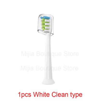 Dla Xiaomi Mijia T300 / 500 / SOOCAS elektryczna główka szczoteczki do zębów uniwersalne końcówki do szczoteczki do wybielania 3D: 1pcs White Clean typ