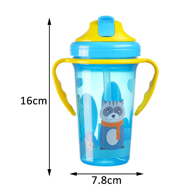 freundlicher Sippy Tasse Baby Trinken Lernen Tassen Mit Griff PP/Silikon Dicht draussen Tragbare Baby Wasser Flaschen Mit Stroh