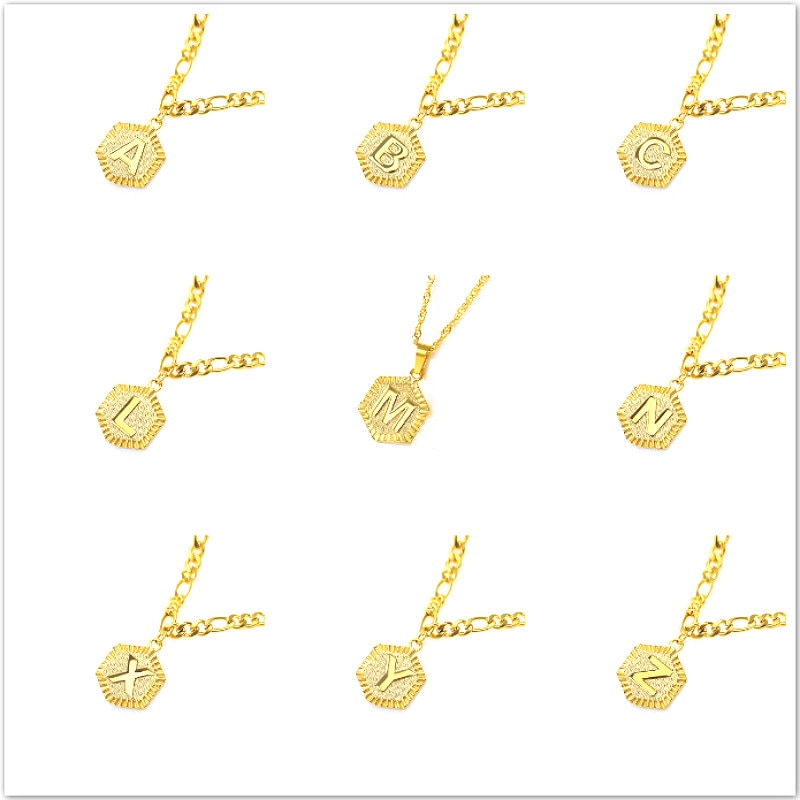 Einzel Verkaufen Goldene Sommer Hexagon Alphabet Bein Armbänder Frauen Fuß Schmuck Fuß Kette Freundschaft knapp Initial Fußkettchen