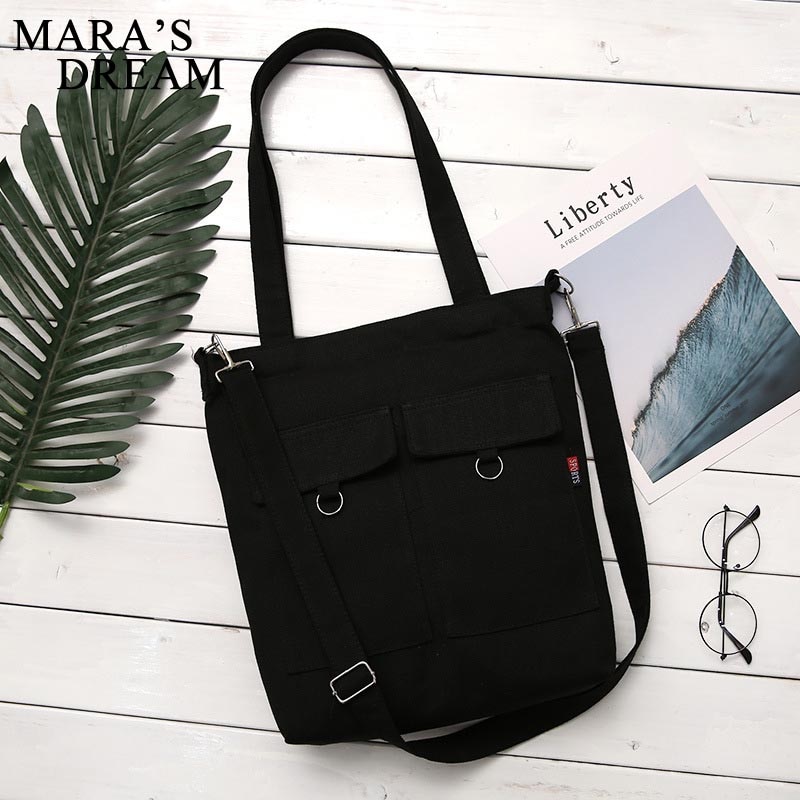 Zachte canvas tas met grote capaciteit, damesboodschappentas, casual hasp damestas met één schouder