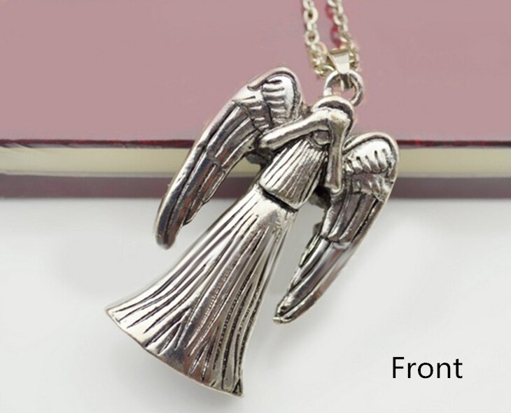 Grædende grædende engel vred halskæde jesus christ amulet who pendant vintage antik sølv farve smykker mænd kvinder