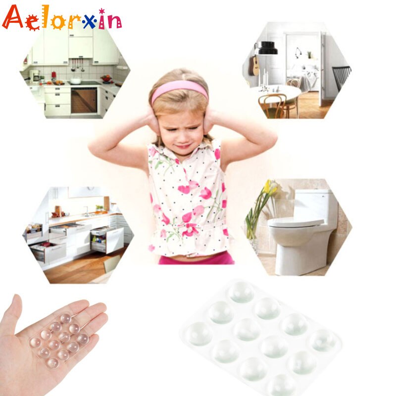 24Pcs/Lot Transparent Silica Gel Baby Safety Child Protection Shock Absorbers Security Prevent Collision Door Stoppers Drawer