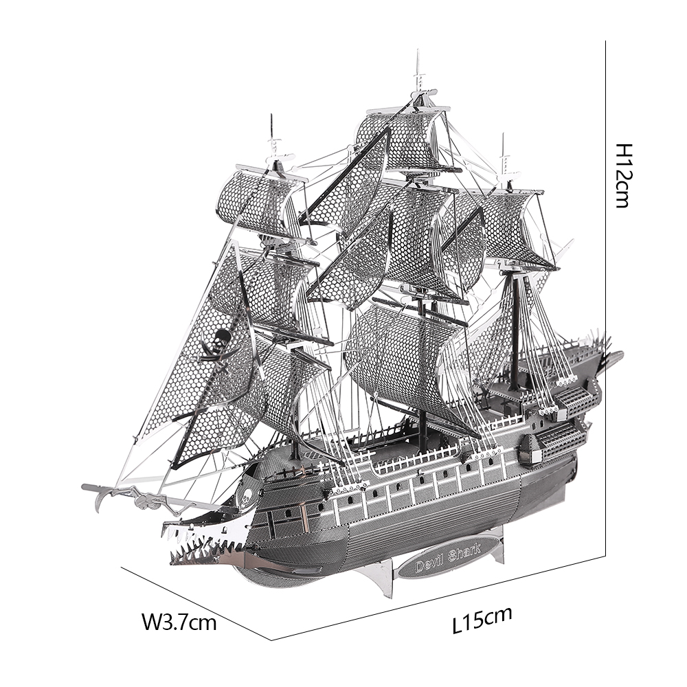 Modèle de bateau à monter soi-même, assemblage tridimensionnel, Puzzle en métal néerlandais volant, modèle de bateau Pirate, kit de décoration: Default Title