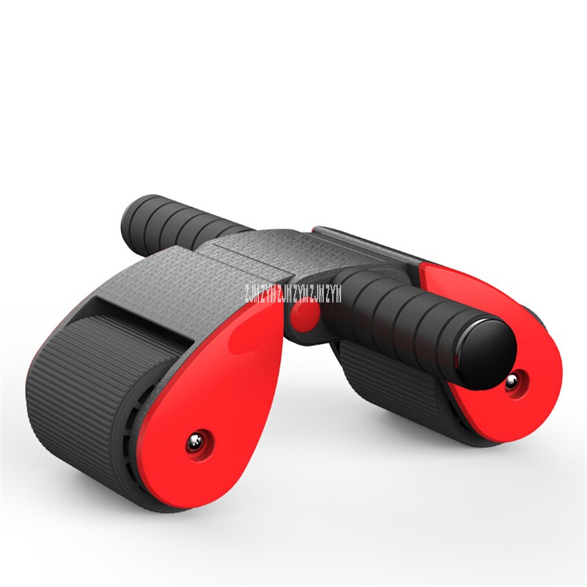 Folding Ab Roller Coaster Home Gym Abdominal Muscle Training Device Wheel Double Wheel Power Roller Indoor Fitness Equipment: Red