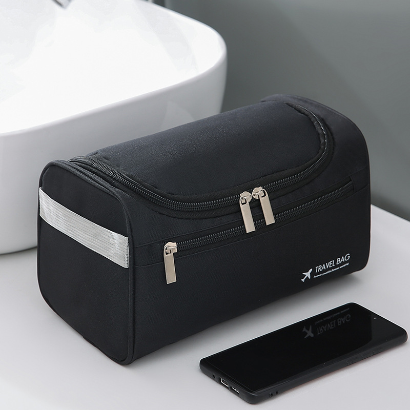 FUDEAM poliestere uomo Business borsa portaoggetti portatile articoli da toeletta organizzatore borsa da viaggio per donna borsa da viaggio impermeabile: Black