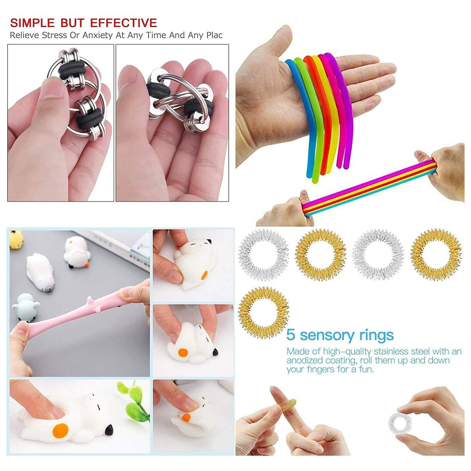 Zappeln Spielzeug Anti betonen einstellen dehnbar Saiten Pop Es Popit Pack Erwachsene freundlicher Squishy Sensorischen Antistress Linderung Figet Spielzeug