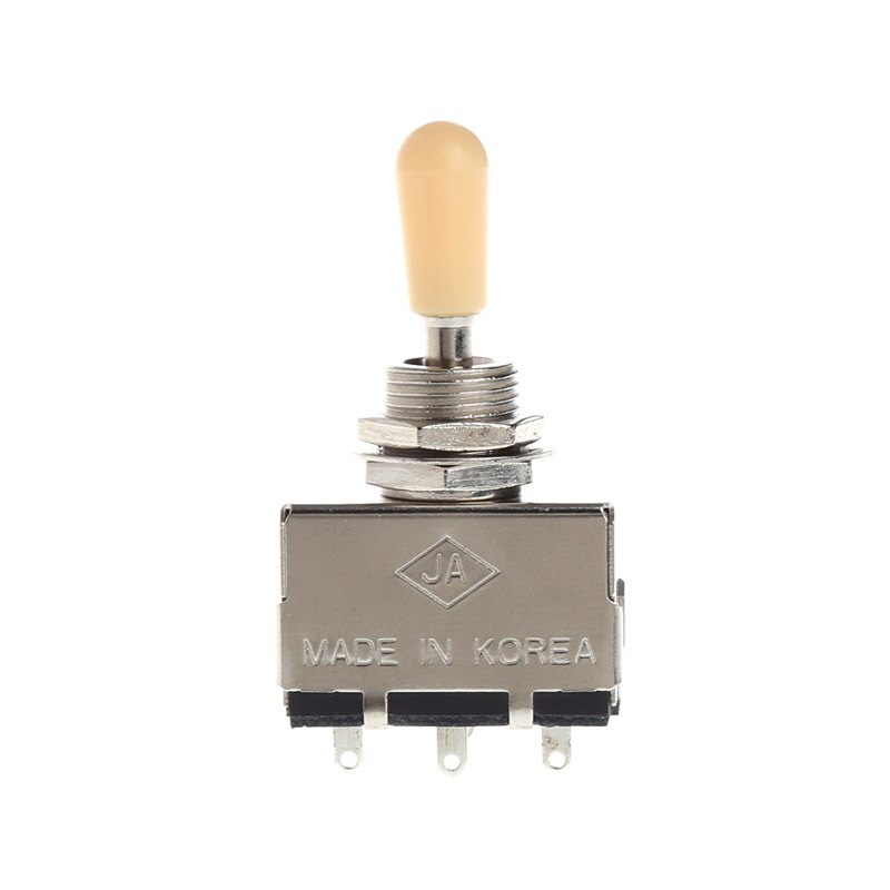 3 Way Closed Toggle Switch Box Style Chrome For Electric Guitar Cream Knob 652D