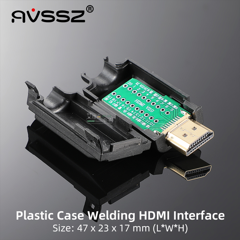 Solder-free HD HDMI 2.0 Jack Male Connector Upgrade hdmi Wire Connector Adapter Cable Terminal Junction Box HD Wire Welding Plug: Welding PlasticShell