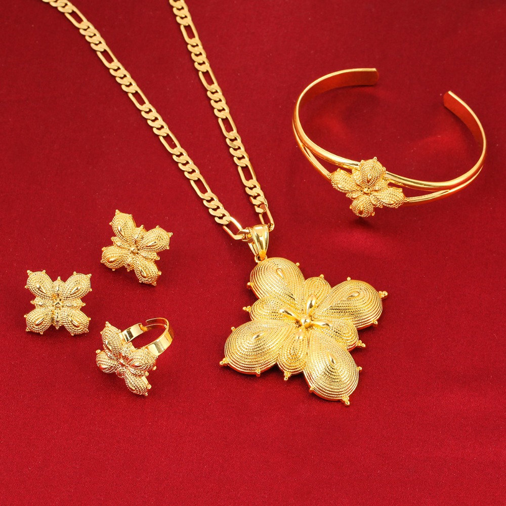 Ethiopische Sets Sieraden Etnische Bridal Wedding Vrouwen Sieraden Set