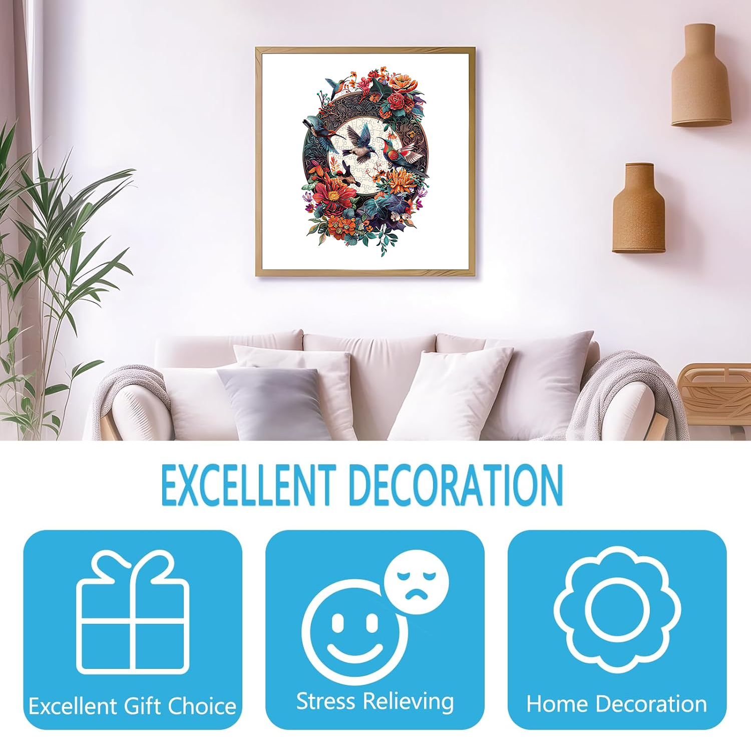 Birds Wooden Puzzle, Uniquely Irregular Animal Shaped Jigsaw Puzzles, Perfect Birthday For Lover And Friends