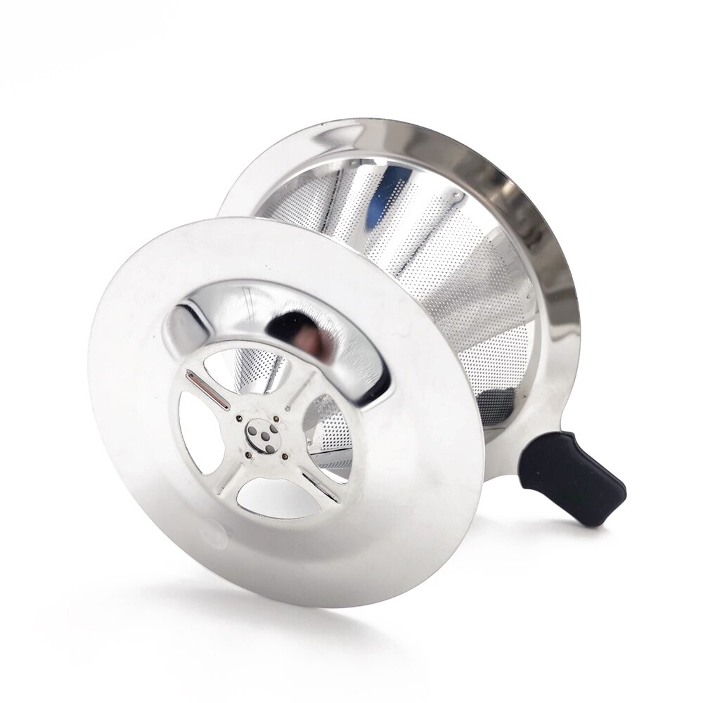 Reusable Coffee Filter Stainless Steel Holder Double Layer Metal Mesh Funnel Baskets Coffee Dripper Tea Filter Basket Tools