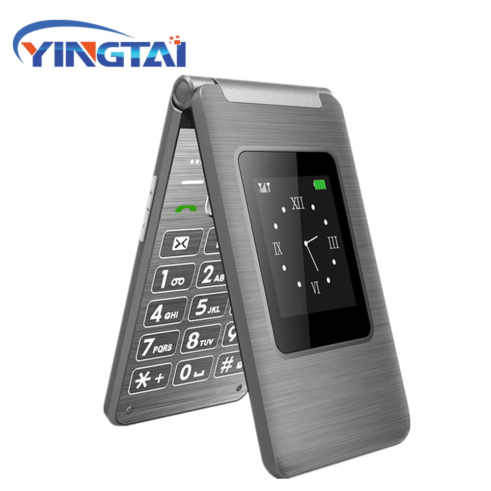 Dual Screen Flip Mobile Cell Phone 2.8 inch MTK Dual SIM Card GSM FM Bussines Clamshell Cellphone telefone Big Keyboard