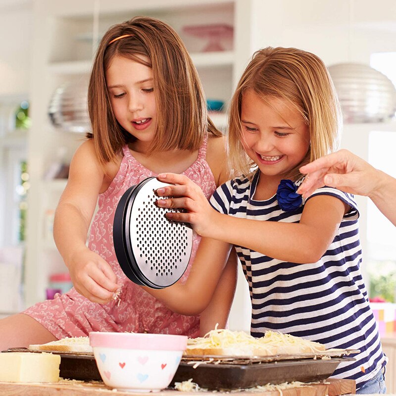 Cheese Grater with Food Storage Container Vegetable Chopper Shredder for Hard Soft Cheeses Kitchen Supplies E2S