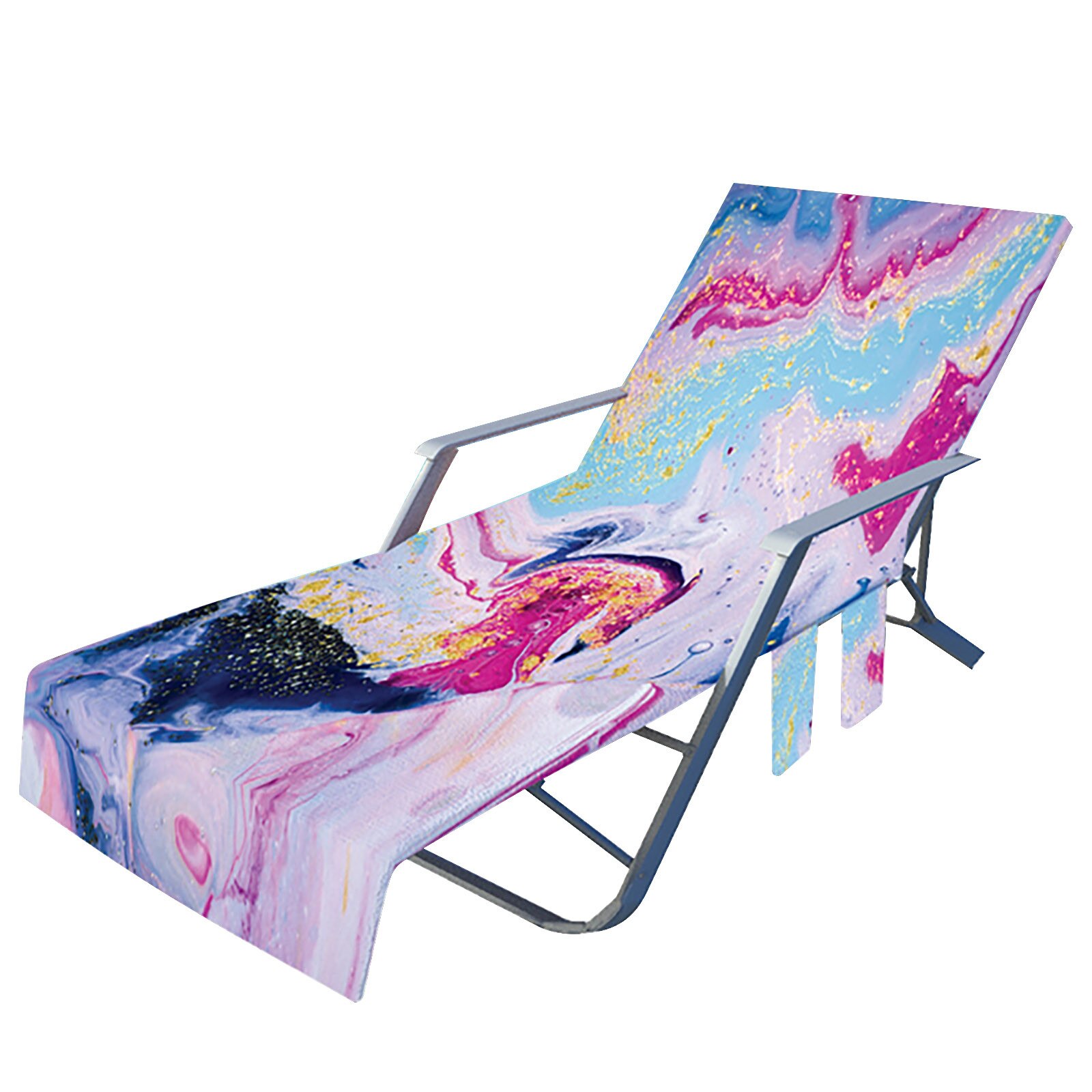 40# Ocean Series Recliner Cover With Side Pocket Soft Microfiber Sling Chair Summer Beach Towel Sunbathing Lounger Towel: I