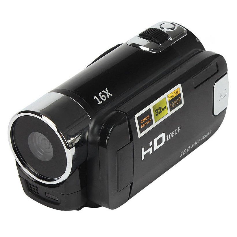 HD 720P Video Camera Professional Digital Camcorder 2.7 Inches 16MP High Definition ABS FHD DV Cameras 270 Degree Rotation: Black