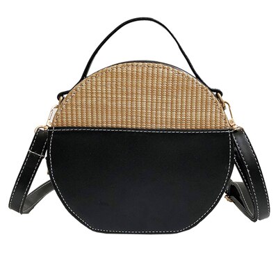 Women Vintage Beach Straw Bag Ladies Handmade Woven Rattan Messenger Handbag Summer Bali Bohemian Crossbody Shoulder Bags: F