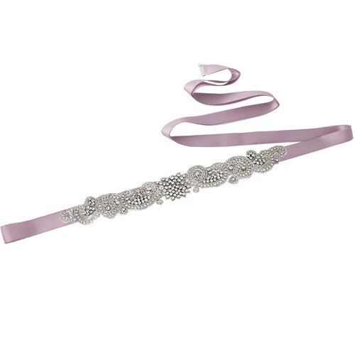 Topqueen S366 Koninklijke Medaille Ambachtelijke Bruid Riem India Kant Bridal Riemen Hand Made Wedding Sjerpriem Kralen Riem Voor Bruiloft jurk: Antique violet