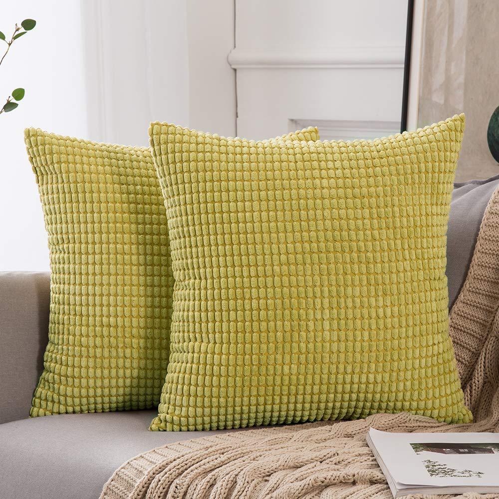 Enkelt hjem pudebetræk ren farve behagelig fløjl frisk sofa karnap pudebetræk flere specifikationer: Banan gul / 30 x 50cm