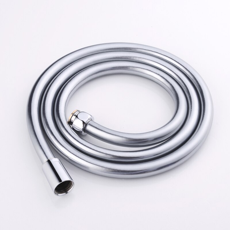 Bathroom Chrome Round Handheld Shower Head with Brass Bracket Holder and PVC Hose Shower Set