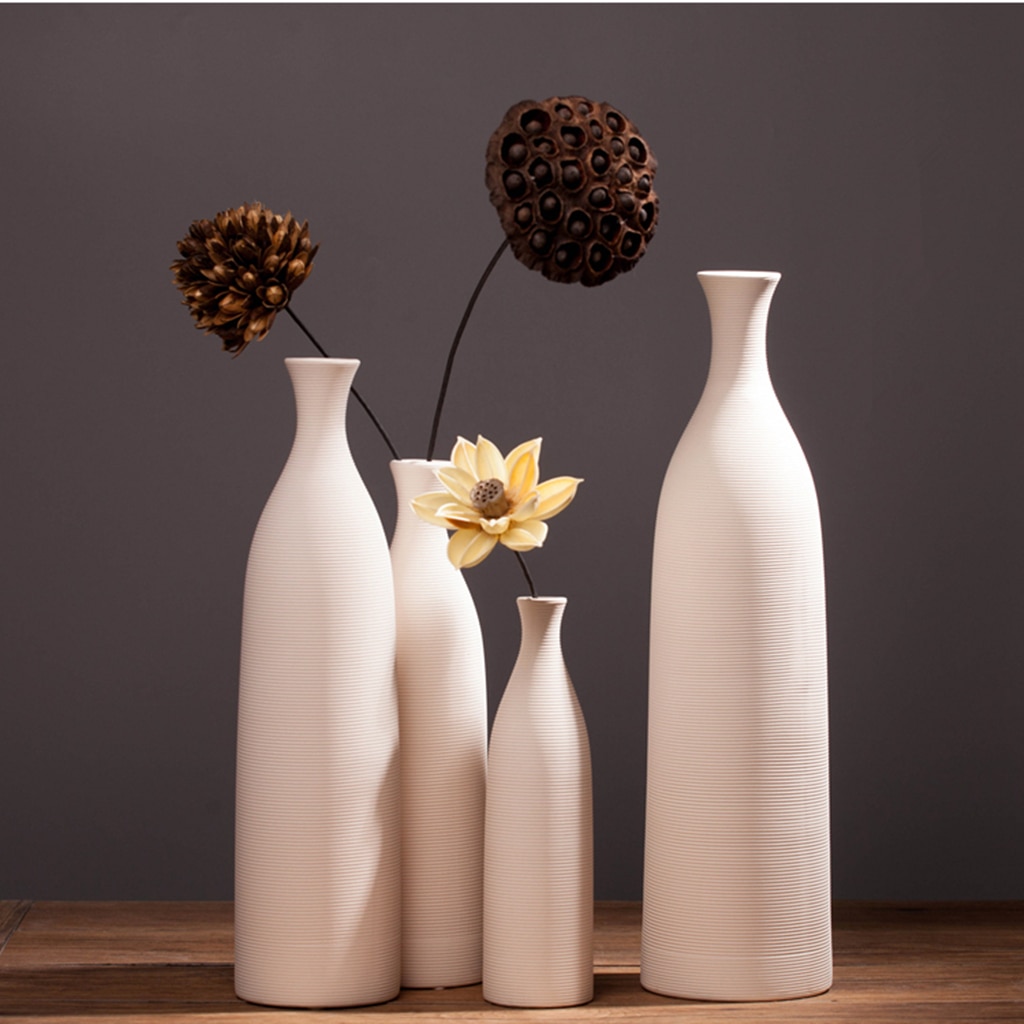 nordisch Stil Weiß Keramik Vasen Blume Vase Mod... – Grandado