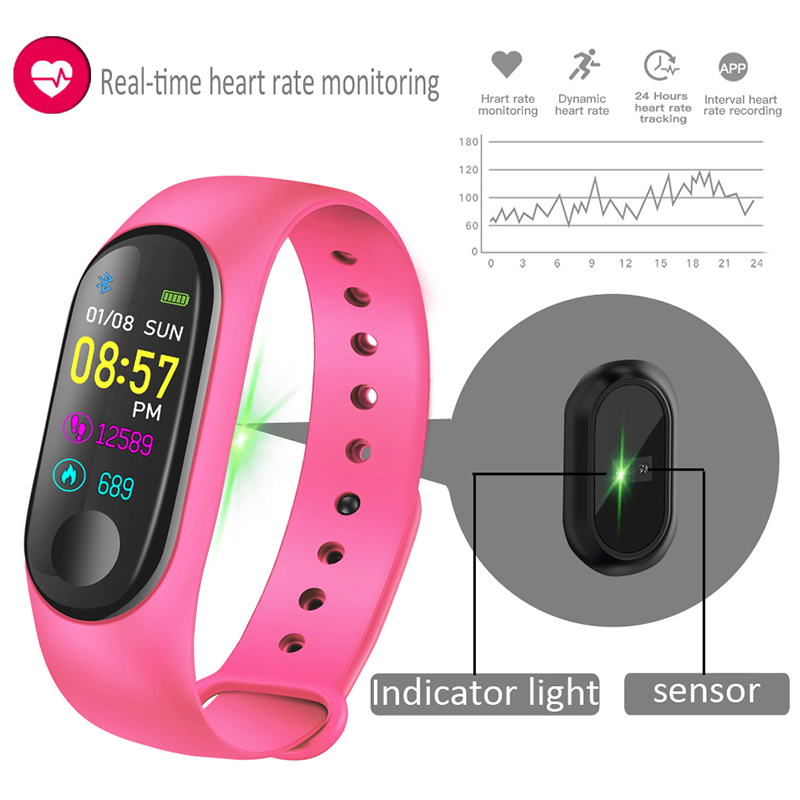 M3 hommes montre intelligente couleur écran bande intelligente IP67 étanche pression artérielle fréquence cardiaque activité Fitness Bracelet intelligent Smartwatch