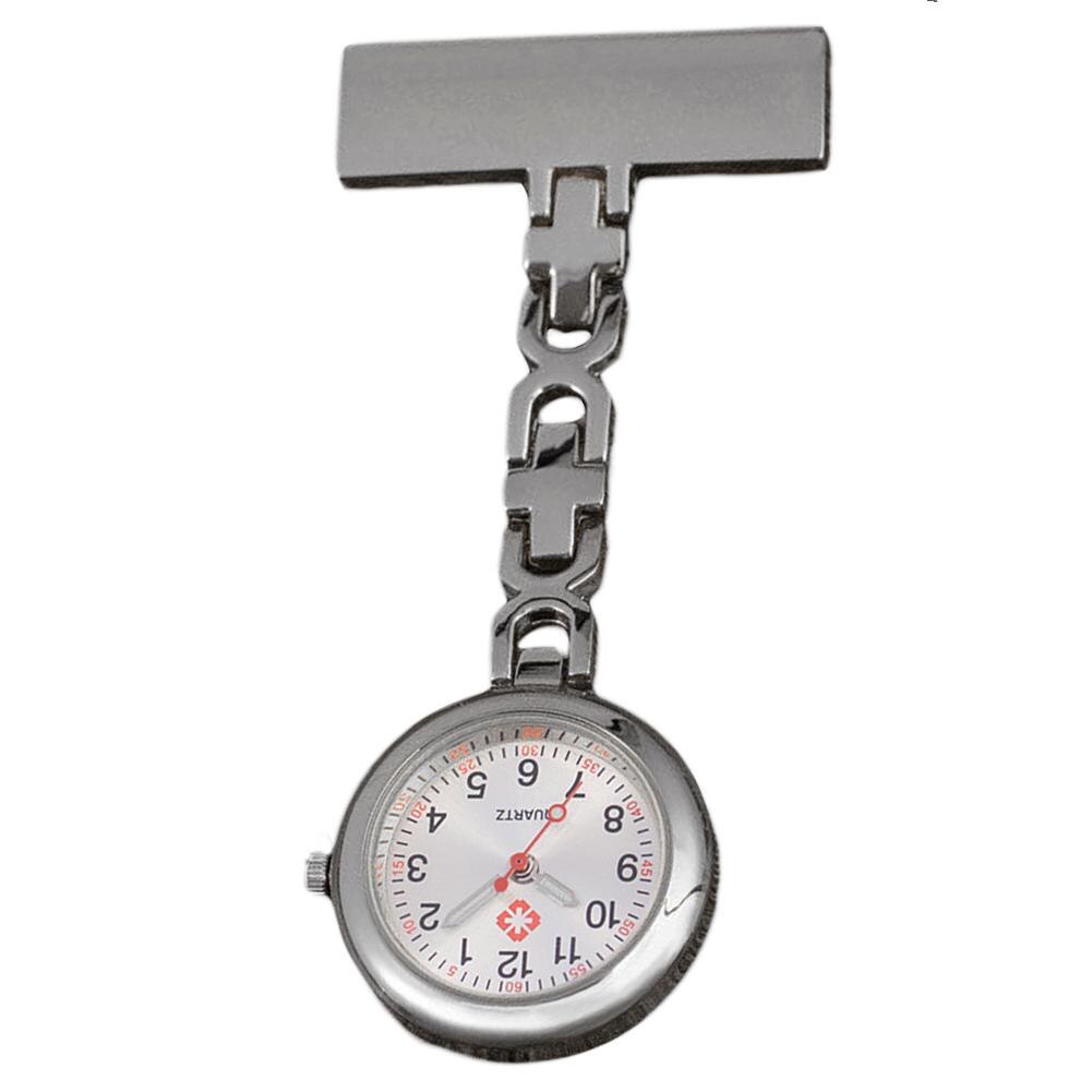Montre de poche pour infirmières, avec cadran rond, pendentif à broche, Quartz, à la