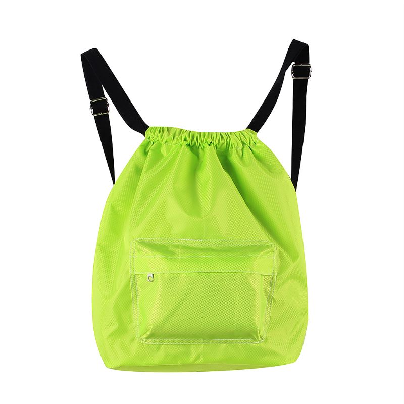 Swimming WaterProof Wet and Dry Separation Cord Backpack women's casual Drawstring Beach bag: Green