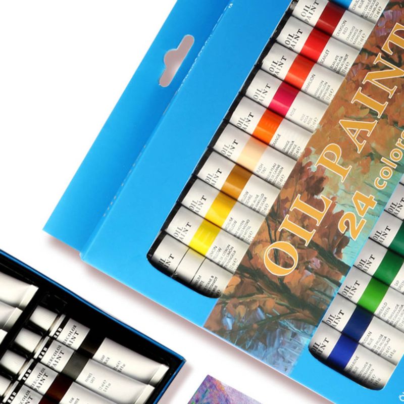 24 Kleuren Professionele Olieverf Verf Tekening Pigment 12Ml Buizen Set Kunstenaar Art Supplies