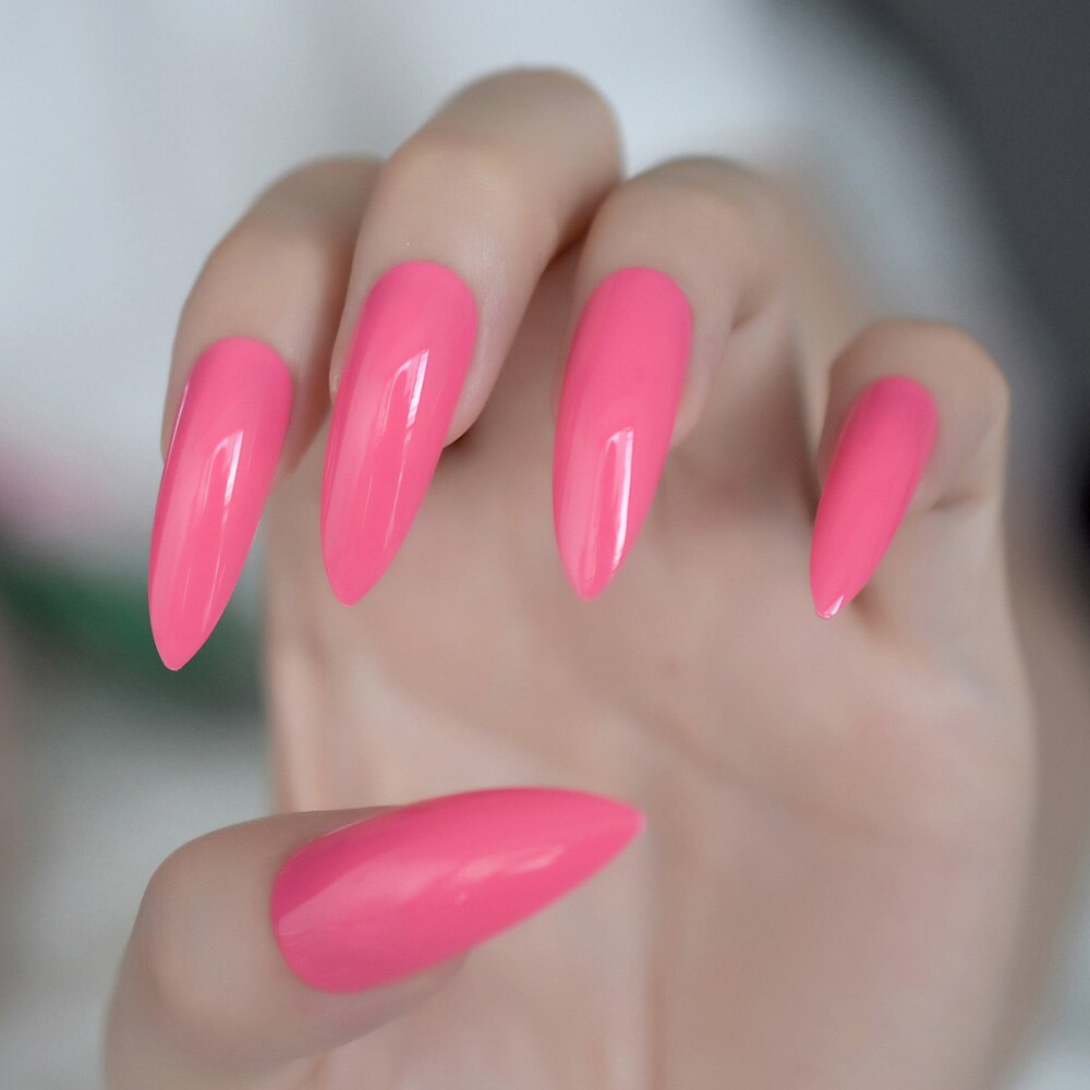 Medium matt genomskinlig salong nail art tips klar fyrkantig tryck på manikyr acylic lösnaglar kit 24: Z933