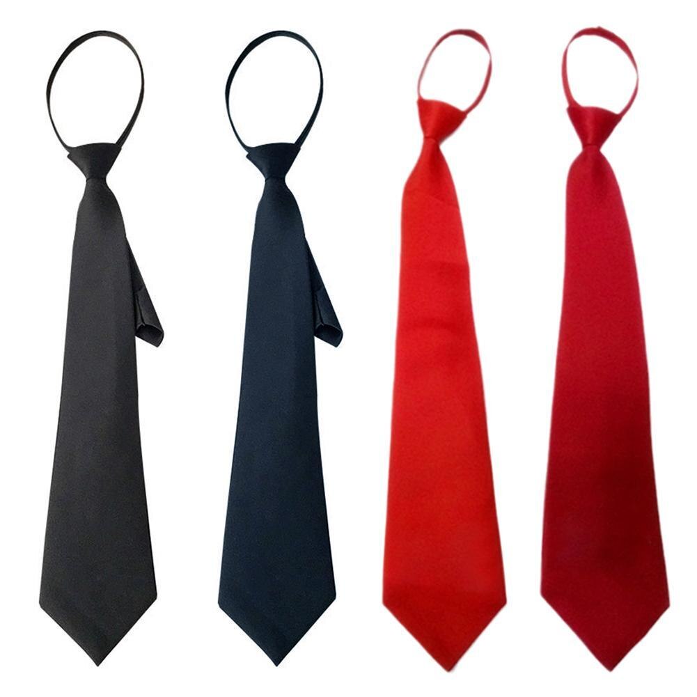 Sort klips på mænd slips sikkerhedsslips til mænd kvinder unisex slips tøj slips begravelse dørmand steward sort slips mat sort  g2 e 5