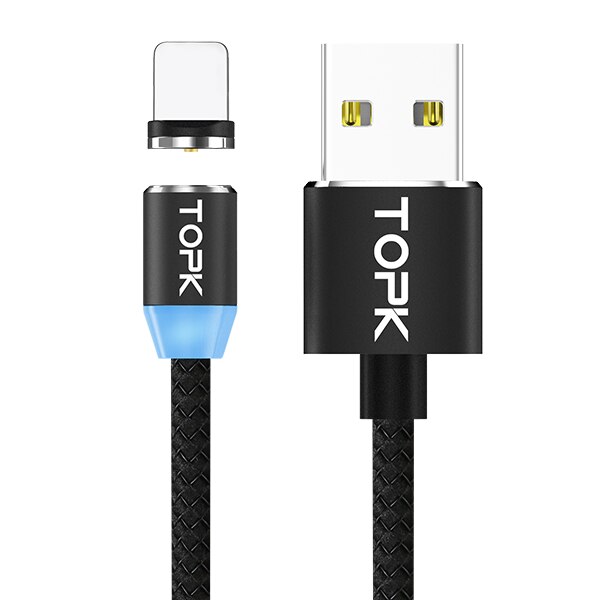 Topk Magnetische Kabel 1M Usb Type C Magneet Charger Micro Usb Kabel Voor Samsung Xiaomi Mobiele Telefoon Kabel Usb C: Black / For Type C