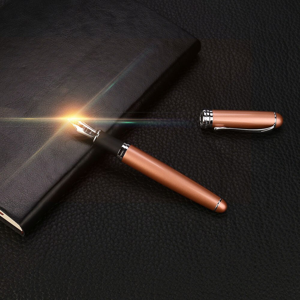 Luxury Calligraphy Fountain Pen Red Wood Brass Twist Spinning Golden Fude Bending Nib Ink Pen Office School Supplies