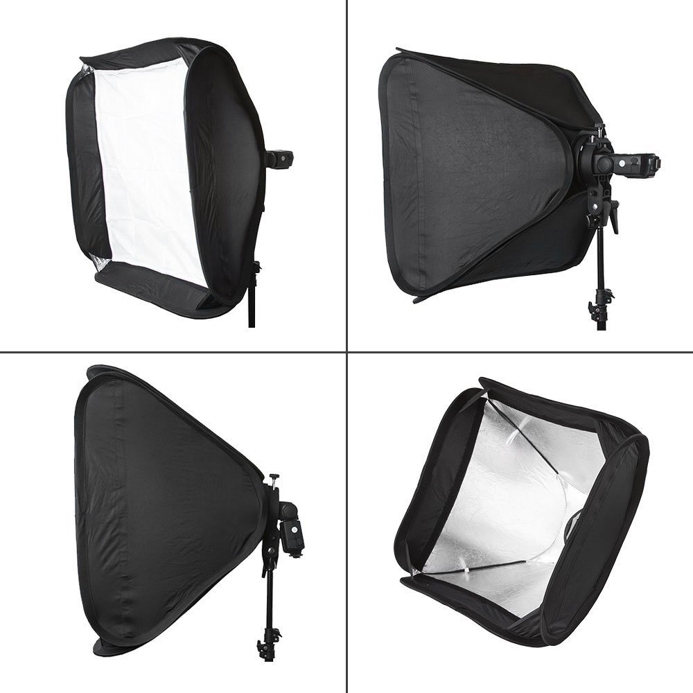 Godox Studio Photo Flash Softbox Light Kit 60 x 60cm / 24" * 24" + S Type Bracket Bowens Mount Speedlite Soft Box 60x60 cm Set