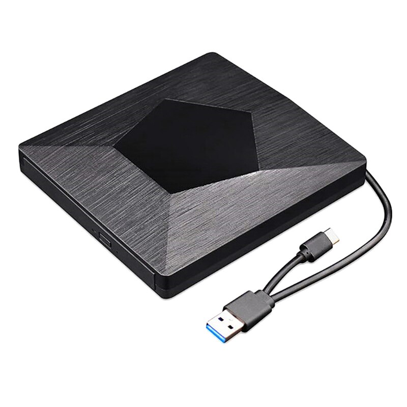 Usb 3.0 externe cd dvd universele drive, draagbare usb / type-c externe optische drive cd / dvd-brander (2- pack): Default Title