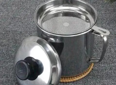 Bacon Grease Container Kitchen Oil Container Can with Strainer for Store Meat Frying Oil and Cooking Grease Storage: Default Title