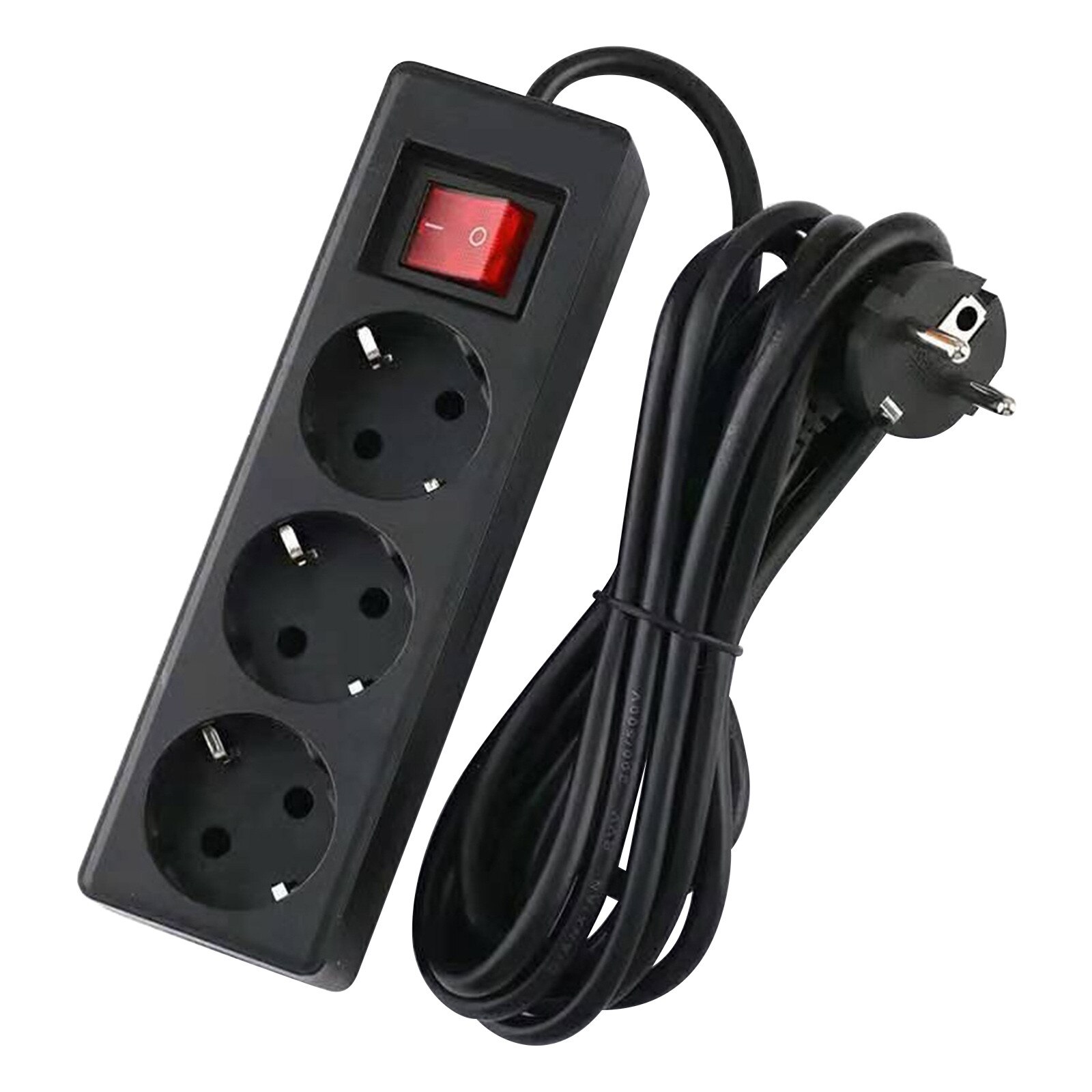 Europese Standaard Conversie Drie Socket Met Verlengsnoer Ronde Plug 3 Hole Socket Met Schakelaar Op Off 5M/3M Power Adapter: A 3M