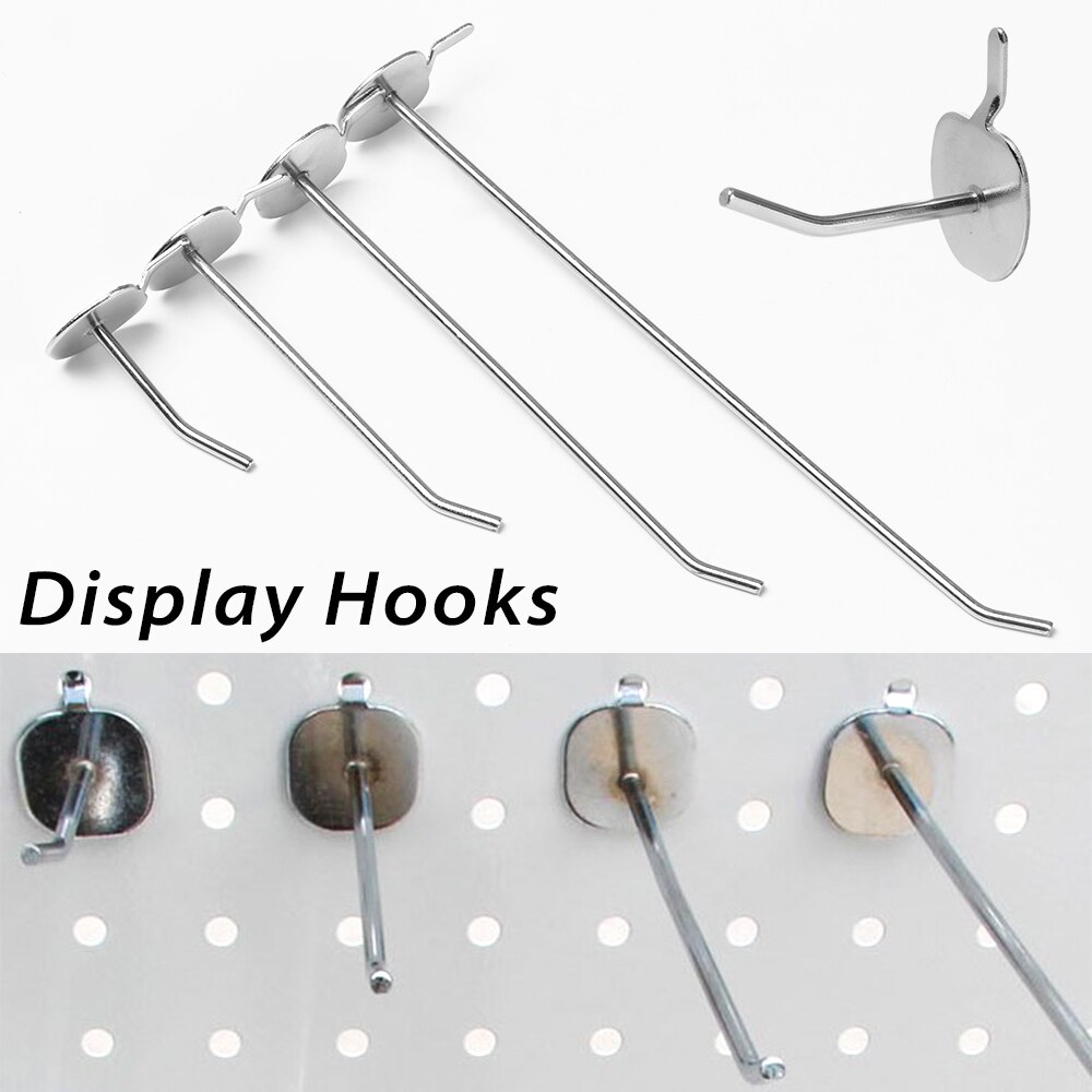5Pcs Metal Supermarket Shelf Display Hanger Single Pegboard Hook Peg Shop Garage Durable Goods Shelf Home Kitchen Storage Rack