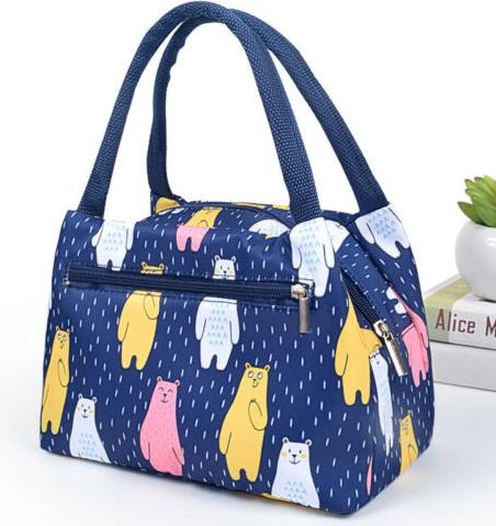 Draagbare Lunch Tas Animal Print Thermische Geïsoleerde Lunch Box Voor Vrouwen Kids School Handtas Unisex Waterdichte Picknick Tassen: 6