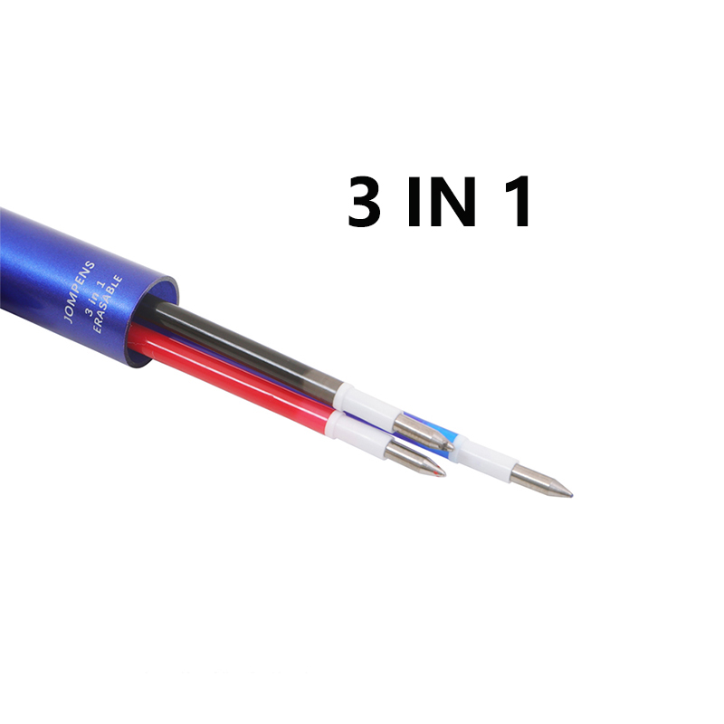 Bolígrafo de Gel borrable 3 en 1, 5 colores, 0,7mm, tinta mágica roja, azul y negra, escuela, oficina, papelería de escritura Kawaii multifuncional