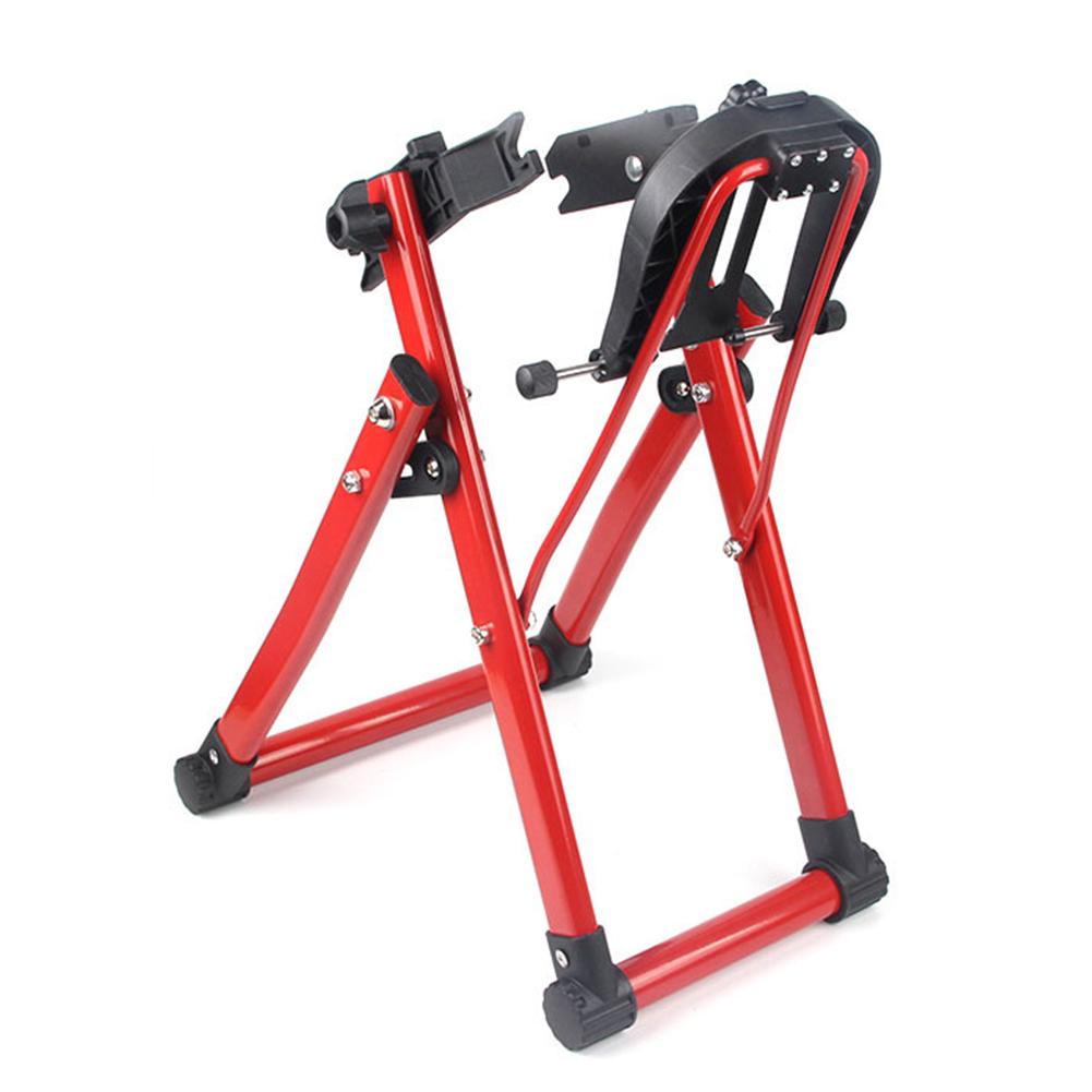 Sykkelhjul truing stativ sykkel hub folding display reparasjon stativ bærbart sykkel vedlikehold reparasjon verktøy for 24/26/28 tommers bicyc: Rød