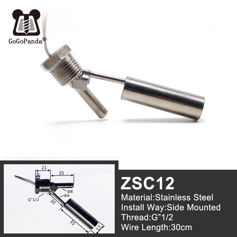 Capteur de niveau d'eau de réservoir latéral, livraison gratuite, interrupteur à flotteur en acier inoxydable liquide zsc 12 100v/220v general zsc 11- zsc 19: Zsc 12