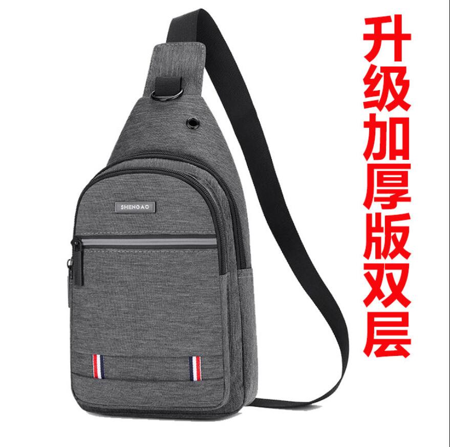 Mannlig usb-lading skulder crossbody-vesker herre anti-tyveri brystveske gymtilbehør sport reisepakke veske: 8905 grå