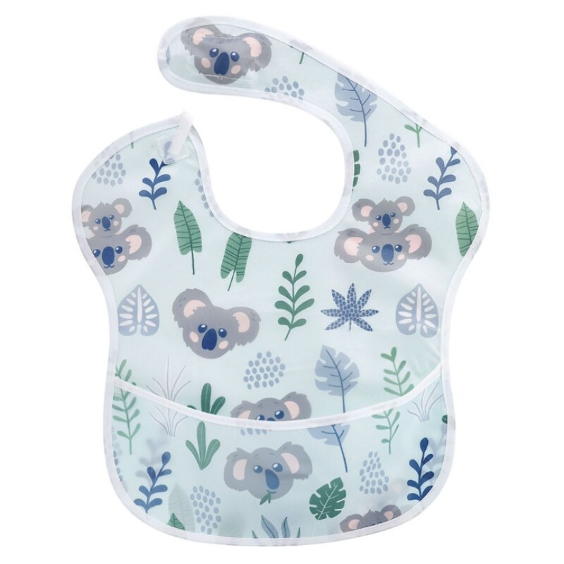 Bavoirs imperméables pour bébé 1O0% Polyester TPU revêtement bavoirs d'alimentation bavoirs lavables pour bébé avec receveur de nourriture pour Babies6S29