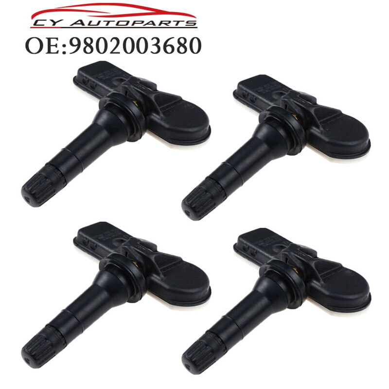 4 stk tpms dæktrykssensor til peugeot 208 9802003680 433 mhz