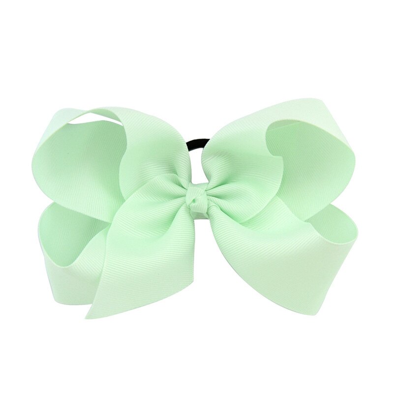 Lazos para el pelo de Color sólido de 6 pulgadas, gomas elásticas para el pelo, coleteros de goma para niña, accesorios para el cabello: Verde claro