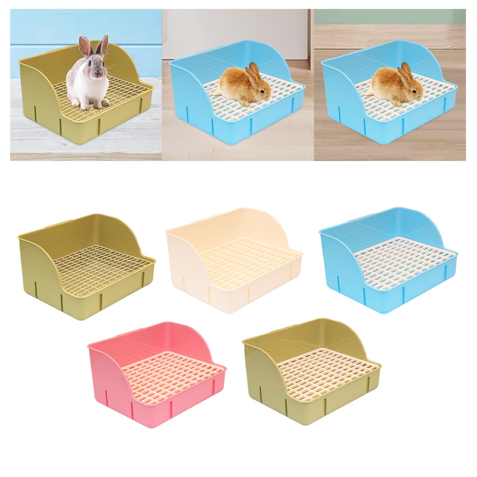 Caja de arena duradera para conejos, bandeja de arena para animales pequeños, caja de inodoro de esquina para hurones, conejillos de indias, hámster, ratas, accesorios de jaula