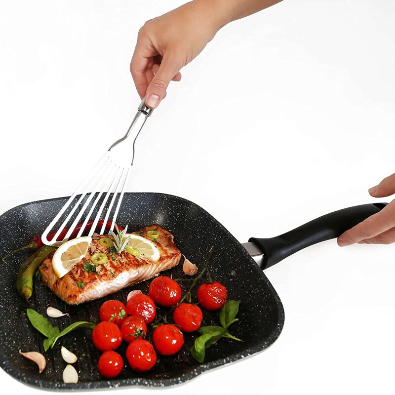Stainless Steel Slotted Turner Spatula Fried Shovel Egg Fish Frying Pan Turners Cooking Utensils Kitchen Cooking Supplies