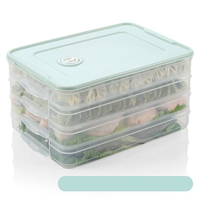 dumpling oppbevaringsboks plast kjøleskap frisk-holde 2-4 etterslep bærbar stabelbar dumpling container holder organizer: 1