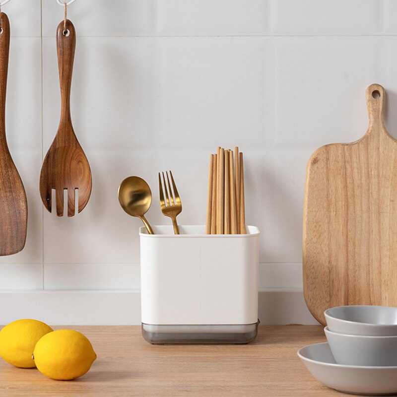 Multifunctional Spoon Fork Knief Chopstick Drain Box Tableware Storage Holder Double Layer Cutlery Shelf Kitchen Organizer Rack
