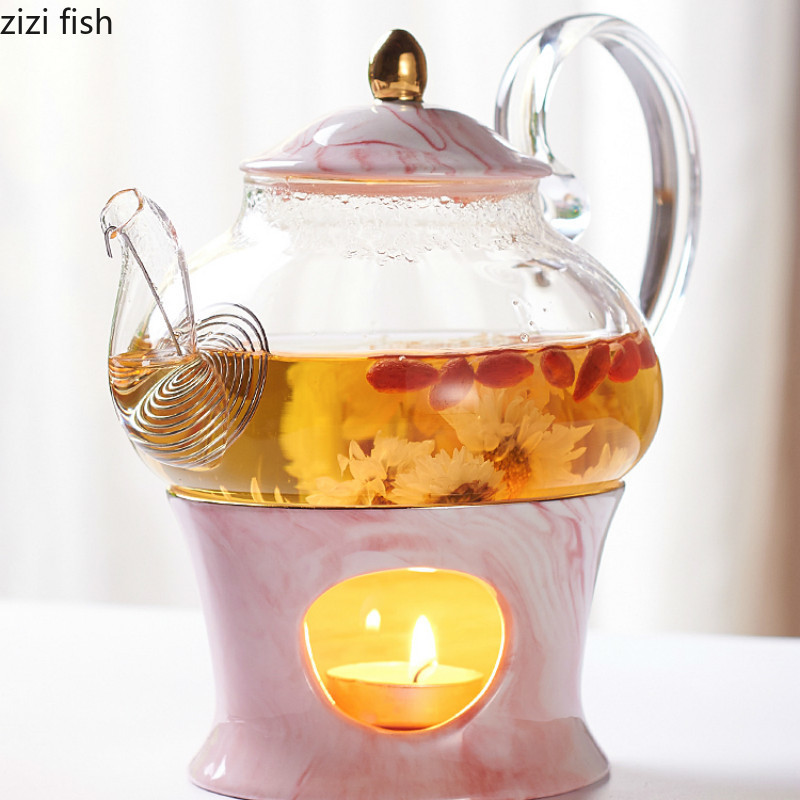 Blomsterte 6 koppar set , 2 koppar kaffekopp, enkel bubbelkokt frukt te tekanna 4 koppar set kaffekoppar set tekopp